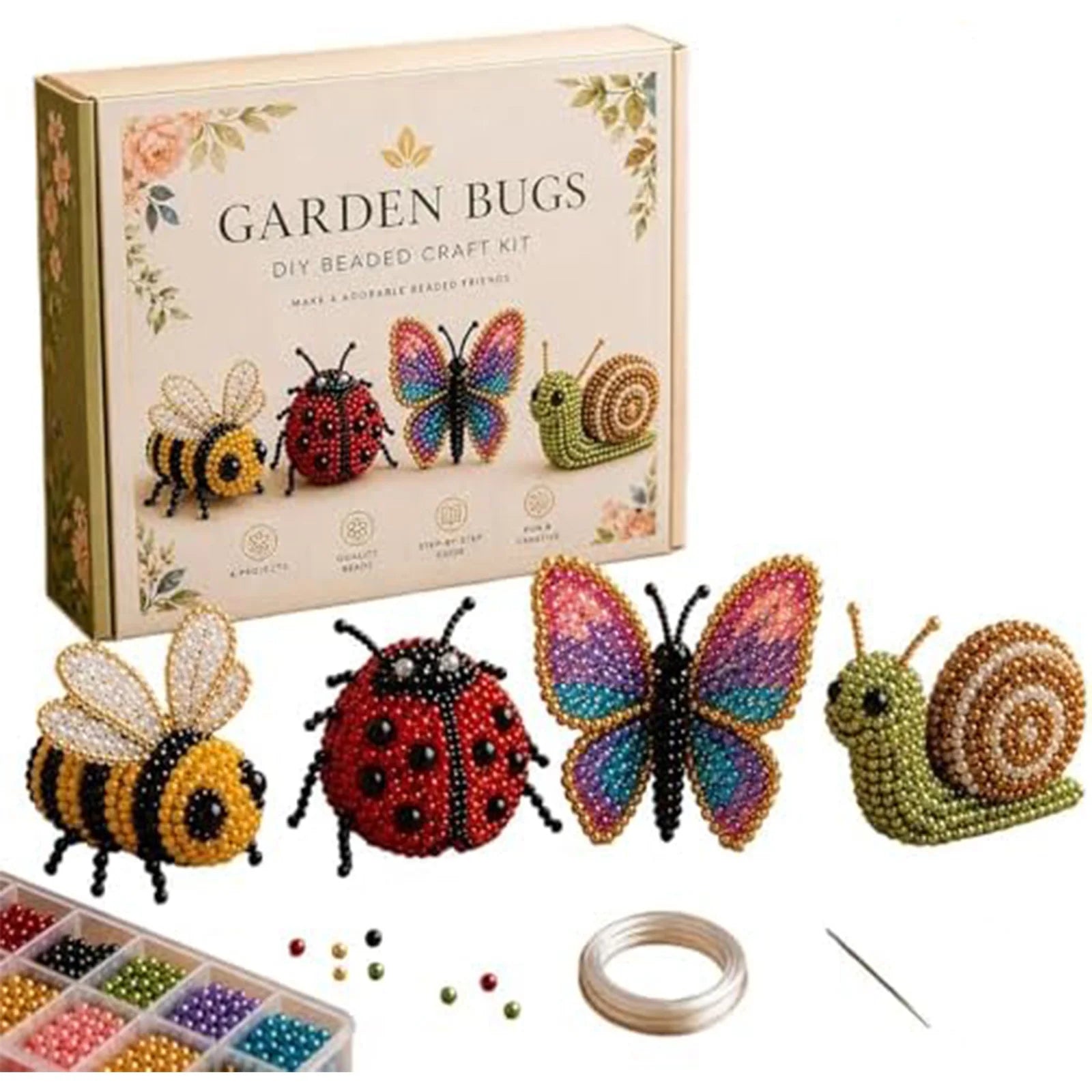 Cute Bird & Animal Beading Craft Set Bright Colors Vibrant Tube Beads Kit Home Decoration Jewelry Making Supplies for Adult