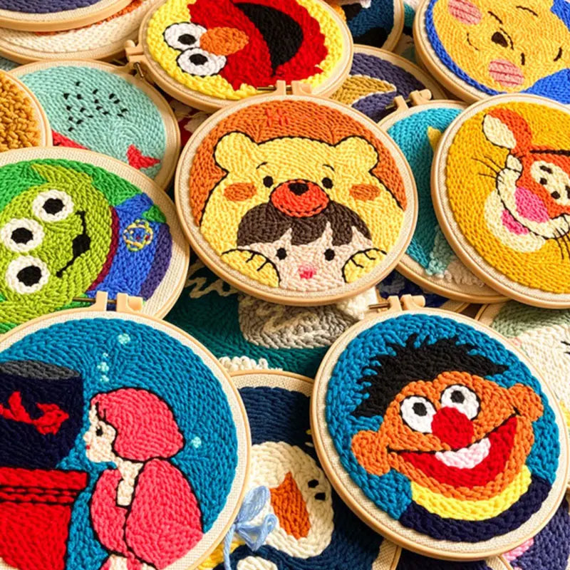 DIY Craft Punch Needle Embroidery Kits Sewing Kit Needlework Cross Stitch for Beginner Magic Pock Pen Set Home Painting Decor
