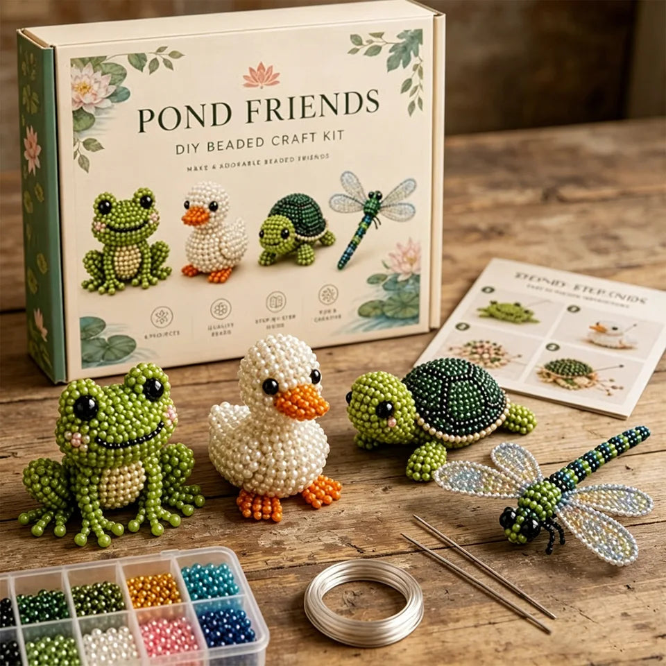 Cute Bird & Animal Beading Craft Set Bright Colors Vibrant Tube Beads Kit Home Decoration Jewelry Making Supplies for Adult