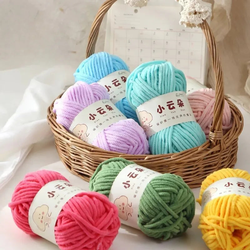 50g/Roll Chenille Yarn for Crochet Solid Color Soft Warm Chenille Yarn for Amigurumi Craft Knitting Baby Blankets Plush Toys