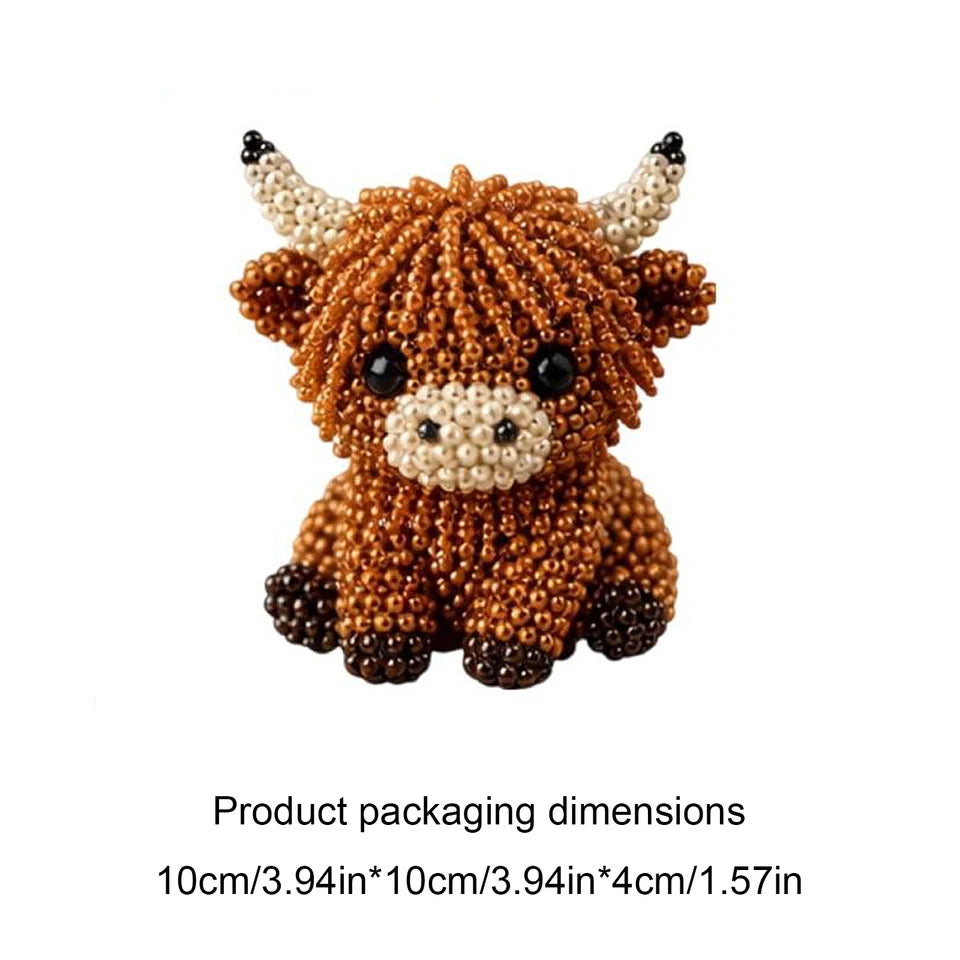 DIY 3D Animals Bead Craft Kit with Colorful Beads Bead Embroidery Set for Crafting Enthusiasts Girls Women Teens Adults