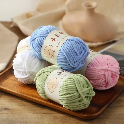 50g/Roll Chenille Yarn for Crochet Solid Color Soft Warm Chenille Yarn for Amigurumi Craft Knitting Baby Blankets Plush Toys