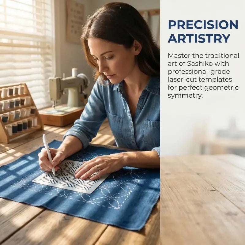 Sashiko Embroidery Stencil Kit Reusable Template Set for Handicraft Quilt Making DIY Sewing Patchwork Decoration Crafts