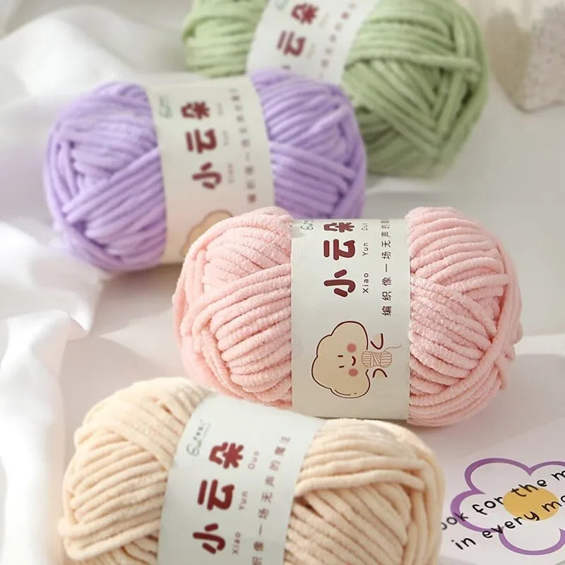 50g/Roll Chenille Yarn for Crochet Solid Color Soft Warm Chenille Yarn for Amigurumi Craft Knitting Baby Blankets Plush Toys