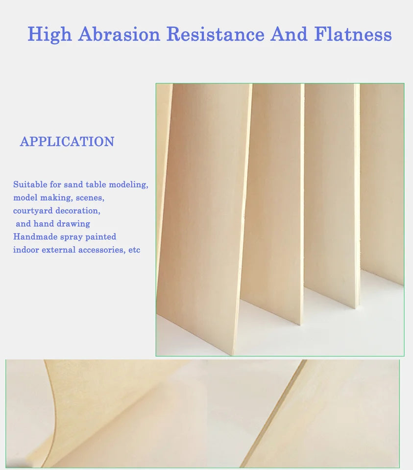 1-5Pcs Thick 1.5/2/3/4/5/6/8/10mm Handmade Basswood Plywood For DIY Craft Sand Table/Pyrography/Carving/Building Model Materials