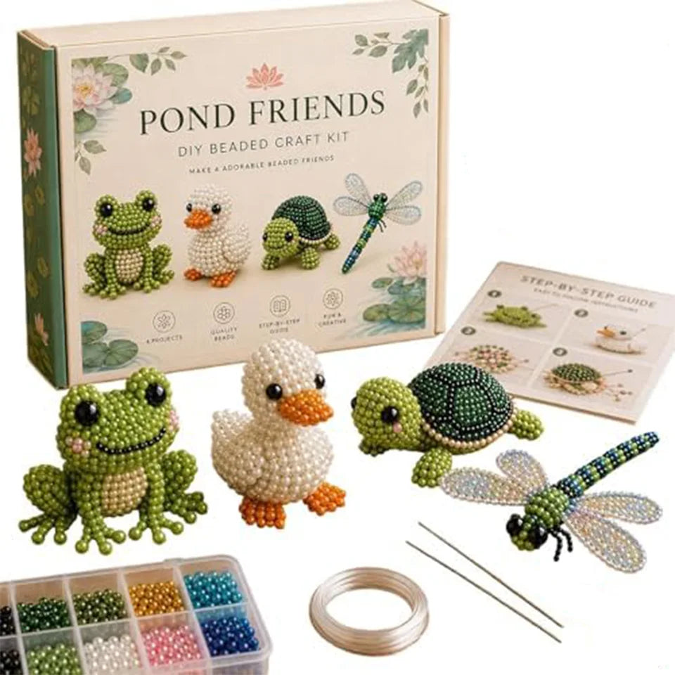 Cute Bird & Animal Beading Craft Set Bright Colors Vibrant Tube Beads Kit Home Decoration Jewelry Making Supplies for Adult