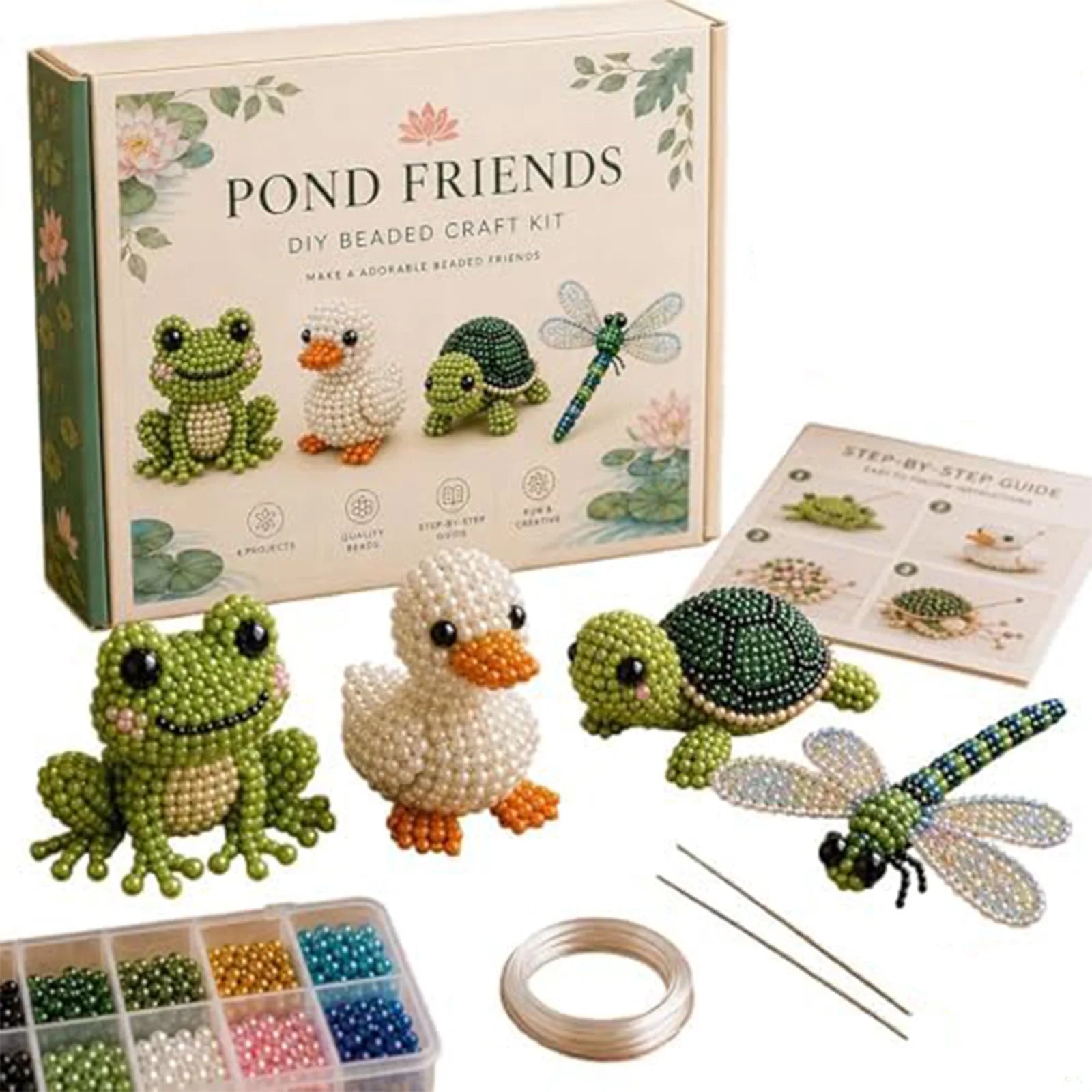 Cute Bird & Animal Beading Craft Set Bright Colors Vibrant Tube Beads Kit Home Decoration Jewelry Making Supplies for Adult