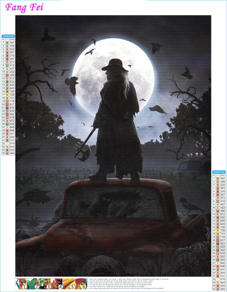 Full Drill Movie Jeepers Creepers Reborn Diamond Painting Horror Film Art Cross Stitch Kits Embroidery Picture Mosaic Home Decor