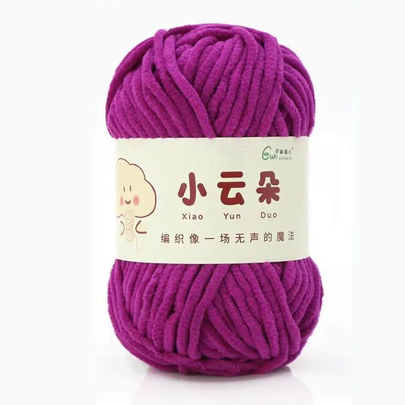 50g/Roll Chenille Yarn for Crochet Solid Color Soft Warm Chenille Yarn for Amigurumi Craft Knitting Baby Blankets Plush Toys