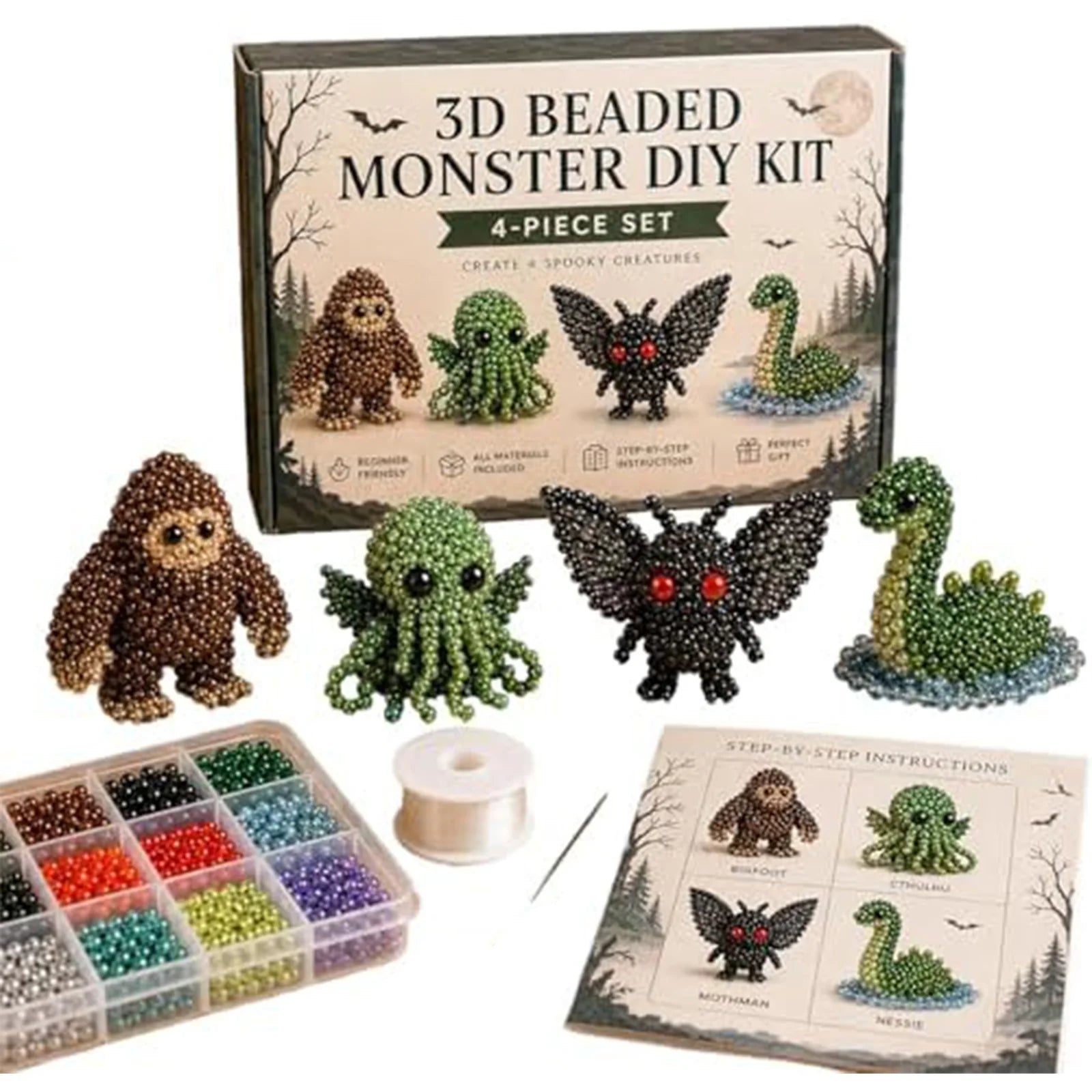 Cute Bird & Animal Beading Craft Set Bright Colors Vibrant Tube Beads Kit Home Decoration Jewelry Making Supplies for Adult