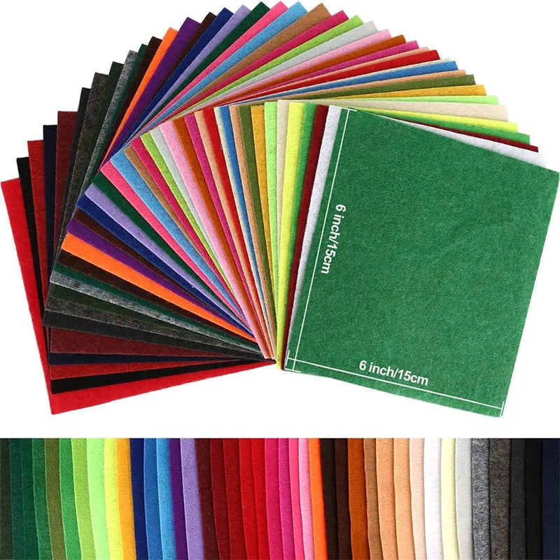 40/20/10Pcs Soft Felt Fabric Sheet Assorted Color Non-Woven Felt Patchwork Sewing Fabric Craft 10-30mm Square Nonwoven 1mm Thick