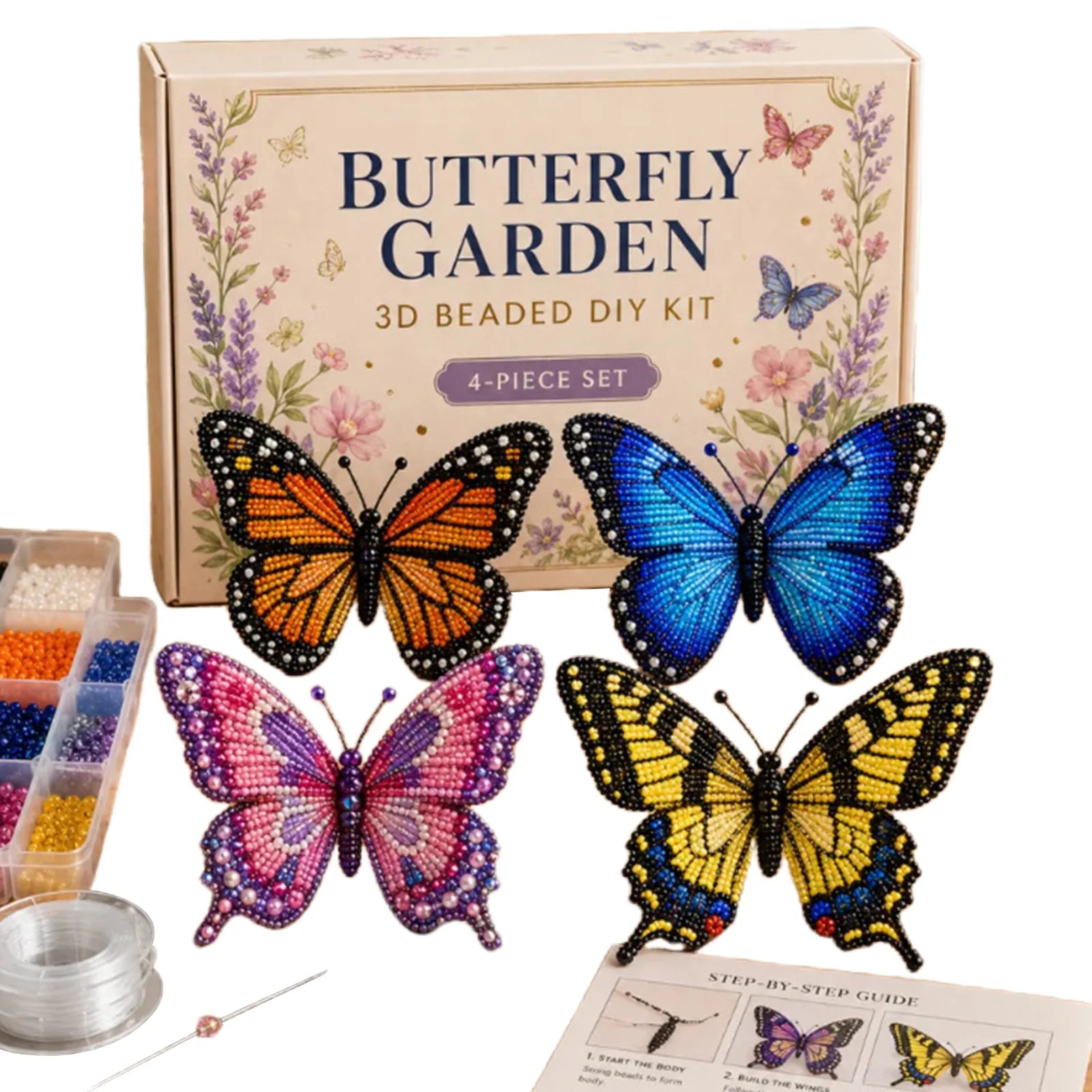 Cute Bird & Animal Beading Craft Set Bright Colors Vibrant Tube Beads Kit Home Decoration Jewelry Making Supplies for Adult