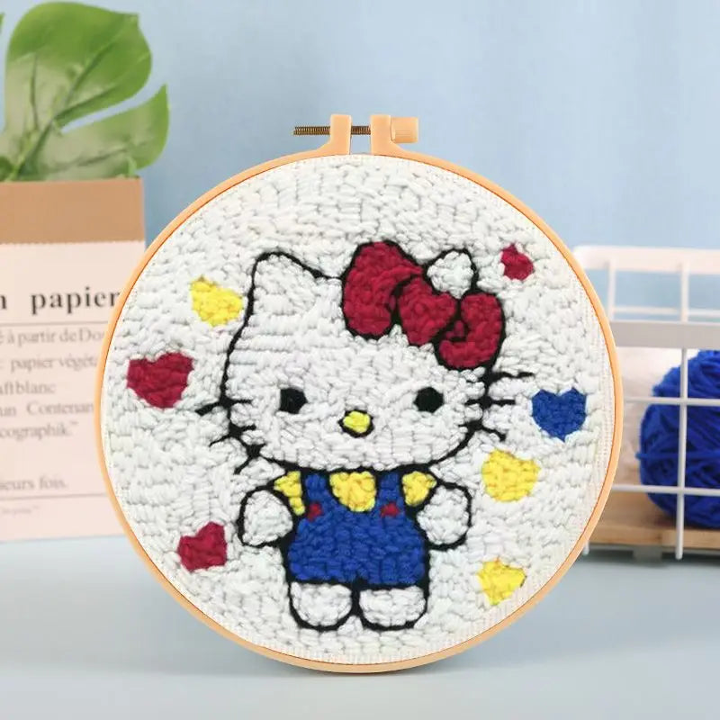 DIY Craft Punch Needle Embroidery Kits Sewing Kit Needlework Cross Stitch for Beginner Magic Pock Pen Set Home Painting Decor